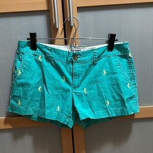 Old Navy Women's Turquoise Shorts with Seahorse Design Size 4